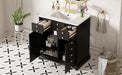 30'' Bathroom Vanity with Ceramic Sink Combo, Solid Wood Frame Bathroom Storage Cabinet, Freestanding Vanity Set with 2 Drawers& Soft Closing Doors, Black Default -DTYStore