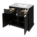 30'' Bathroom Vanity with Ceramic Sink Combo, Solid Wood Frame Bathroom Storage Cabinet, Freestanding Vanity Set with 2 Drawers& Soft Closing Doors, Black Default -DTYStore