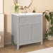 30'' Bathroom Vanity with Ceramic Sink, Free Standing Single Vanity Set with Soft Closing Doors, Modern Style, Grey Default -DTYStore
