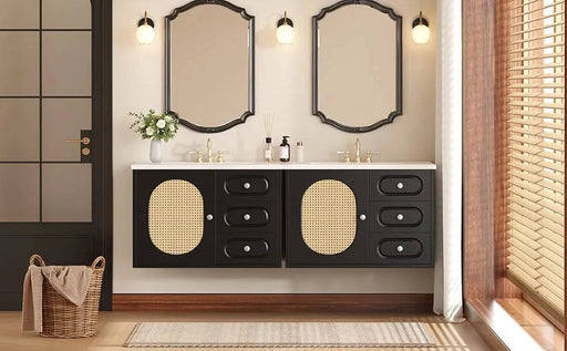 30' Bathroom Vanity with Ceramic Sink, Mid-Century Bathroom Vanity Cabinet with 2 Drawers, Bathroom Vanities Cabinet with Large Storage Space Default -DTYStore