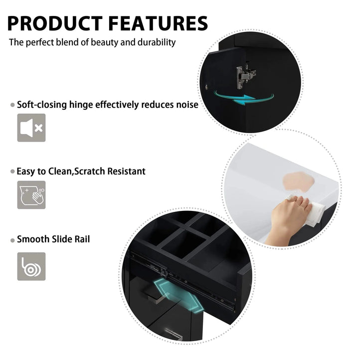 30'' Bathroom Vanity with Resin Sink Combo,Solid Wood Frame Bathroom Storage Cabinet, Freestanding Vanity Set with 3 Drawers& Soft Closing Doors (Same as SW000120AAB) Default -DTYStore