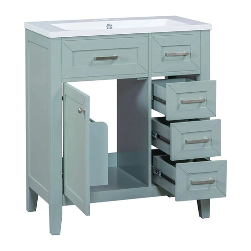 30' Bathroom Vanity with Sink Combo, Green Bathroom Cabinet with Drawers, Solid Frame and MDF Board Default -DTYStore