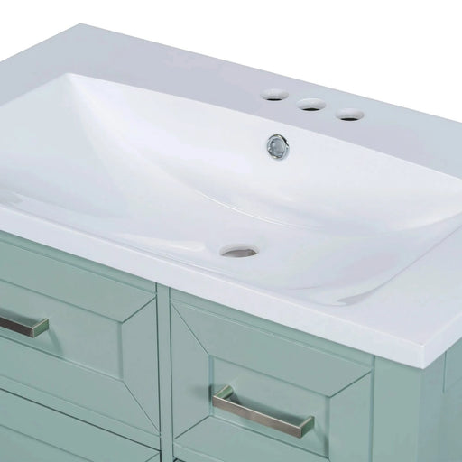 30' Bathroom Vanity with Sink Combo, Green Bathroom Cabinet with Drawers, Solid Frame and MDF Board Default -DTYStore