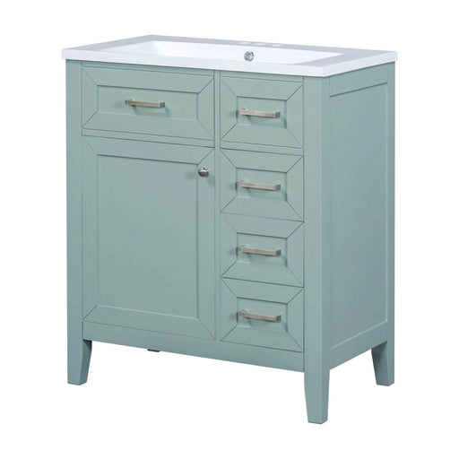 30' Bathroom Vanity with Sink Combo, Green Bathroom Cabinet with Drawers, Solid Frame and MDF Board Default -DTYStore