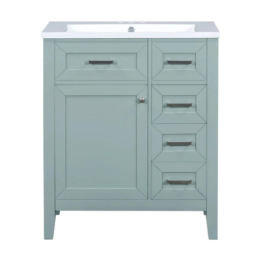30' Bathroom Vanity with Sink Combo, Green Bathroom Cabinet with Drawers, Solid Frame and MDF Board Default -DTYStore