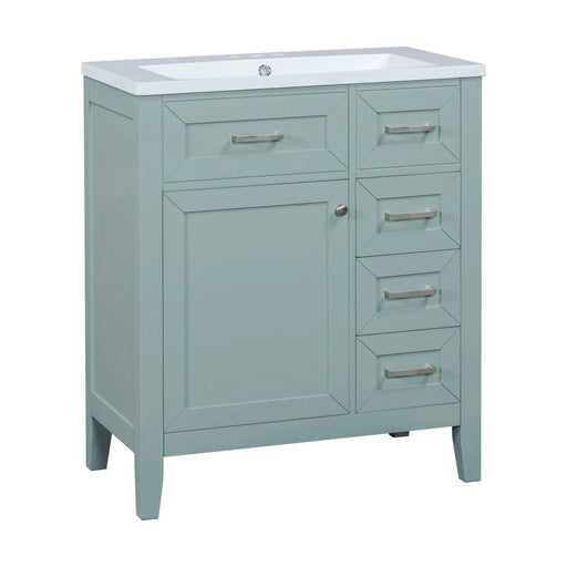 30' Bathroom Vanity with Sink Combo, Green Bathroom Cabinet with Drawers, Solid Frame and MDF Board Default -DTYStore