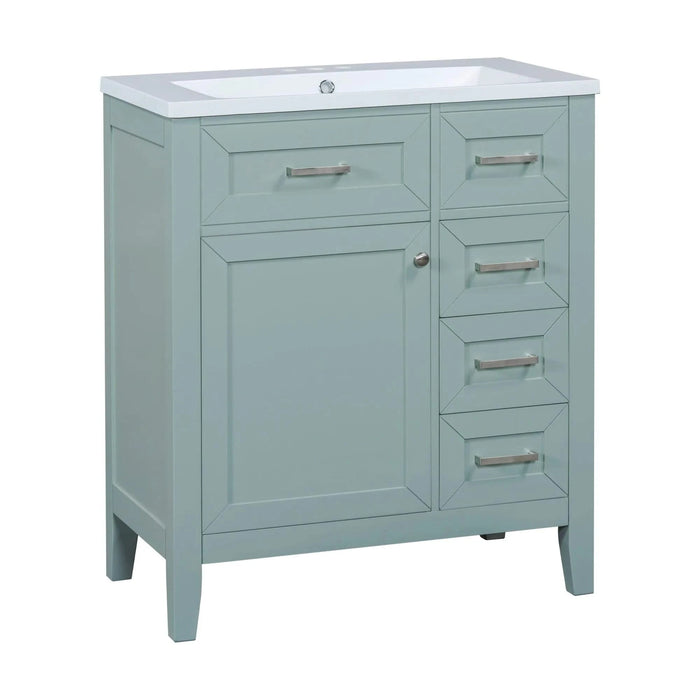 30' Bathroom Vanity with Sink Combo, Green Bathroom Cabinet with Drawers, Solid Frame and MDF Board Default -DTYStore