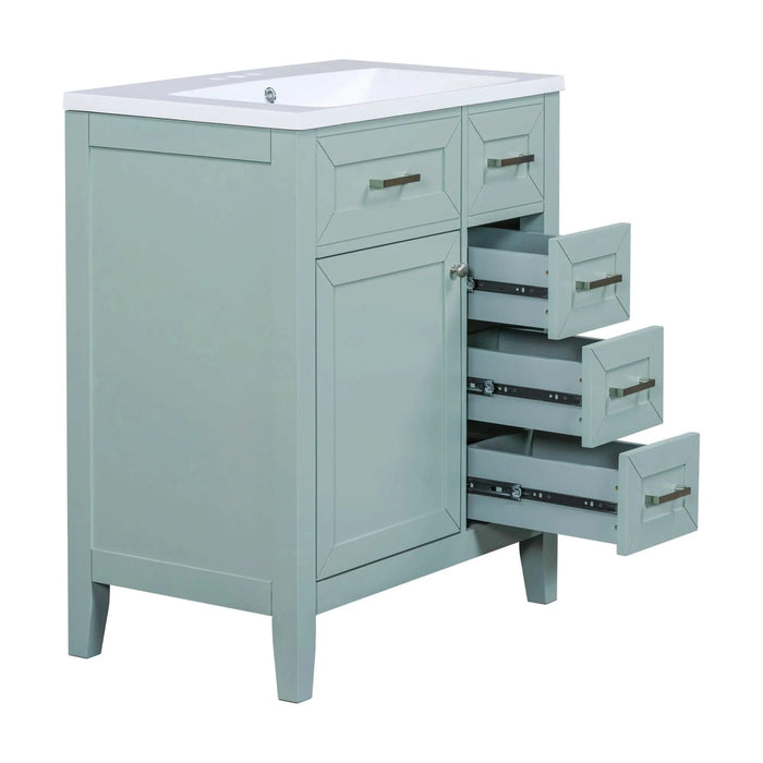 30' Bathroom Vanity with Sink Combo, Green Bathroom Cabinet with Drawers, Solid Frame and MDF Board (Old Sku:N725S999222F) Default -DTYStore