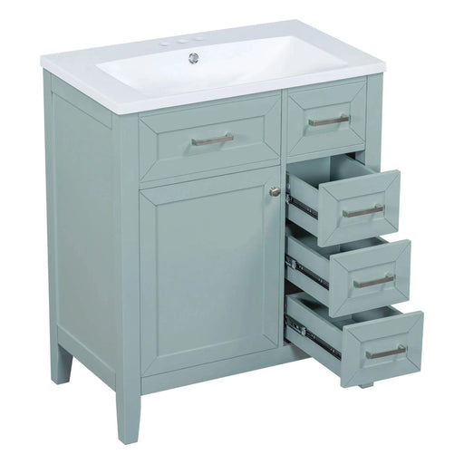 30' Bathroom Vanity with Sink Combo, Green Bathroom Cabinet with Drawers, Solid Frame and MDF Board (Old Sku:N725S999222F) Default -DTYStore