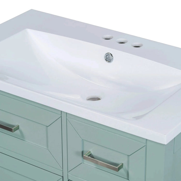 30' Bathroom Vanity with Sink Combo, Green Bathroom Cabinet with Drawers, Solid Frame and MDF Board (Old Sku:N725S999222F) Default -DTYStore