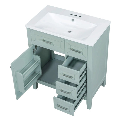 30' Bathroom Vanity with Sink Combo, Green Bathroom Cabinet with Drawers, Solid Frame and MDF Board (Old Sku:N725S999222F) Default -DTYStore
