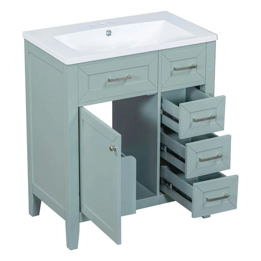 30' Bathroom Vanity with Sink Combo, Green Bathroom Cabinet with Drawers, Solid Frame and MDF Board (Old Sku:N725S999222F) Default -DTYStore