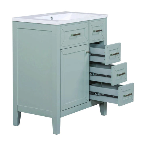 30' Bathroom Vanity with Sink Combo, Green Bathroom Cabinet with Drawers, Solid Frame and MDF Board (Old Sku:N725S999222F) Default -DTYStore