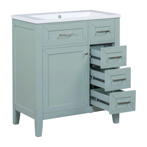 30' Bathroom Vanity with Sink Combo, Green Bathroom Cabinet with Drawers, Solid Frame and MDF Board (Old Sku:N725S999222F) Default -DTYStore
