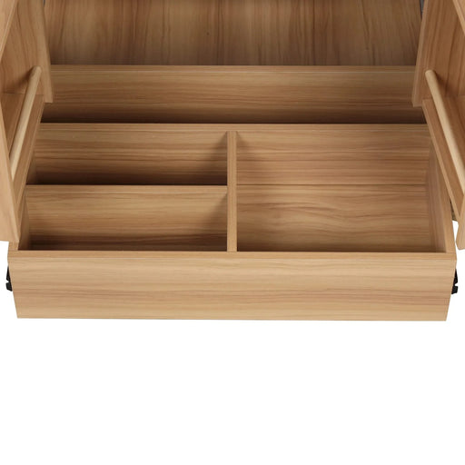 30' Bathroom Vanity with Sink Combo, Multi-functional Bathroom Cabinet with Doors and Drawer, MDF Board, Natural Default -DTYStore