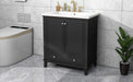 30' Bathroom Vanity with Sink Combo, Multi-functional Bathroom Cabinet with Doors and Drawer, Solid Frame and MDF Board, Black Default -DTYStore