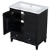 30' Bathroom Vanity with Sink Combo, Multi-functional Bathroom Cabinet with Doors and Drawer, Solid Frame and MDF Board, Black Default -DTYStore