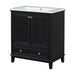 30' Bathroom Vanity with Sink Combo, Multi-functional Bathroom Cabinet with Doors and Drawer, Solid Frame and MDF Board, Black Default -DTYStore