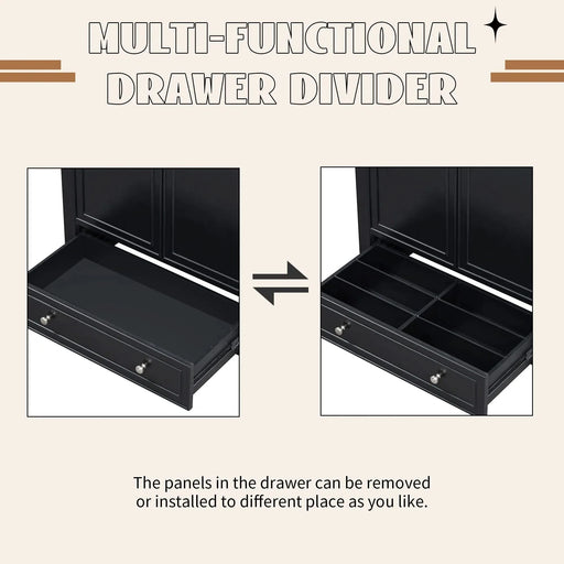 30' Bathroom Vanity with Sink Combo, Multi-functional Bathroom Cabinet with Doors and Drawer, Solid Frame and MDF Board, Black (Old Sku:SY999606AAB) Default -DTYStore