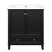 30' Bathroom Vanity with Sink Combo, Multi-functional Bathroom Cabinet with Doors and Drawer, Solid Frame and MDF Board, Black (Old Sku:SY999606AAB) Default -DTYStore