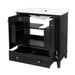 30' Bathroom Vanity with Sink Combo, Multi-functional Bathroom Cabinet with Doors and Drawer, Solid Frame and MDF Board, Black (Old Sku:SY999606AAB) Default -DTYStore