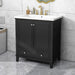 30' Bathroom Vanity with Sink Combo, Multi-functional Bathroom Cabinet with Doors and Drawer, Solid Frame and MDF Board, Black Default -DTYStore