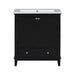 30' Bathroom Vanity with Sink Combo, Multi-functional Bathroom Cabinet with Doors and Drawer, Solid Frame and MDF Board, Black Default -DTYStore