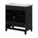 30' Bathroom Vanity with Sink Combo, Multi-functional Bathroom Cabinet with Doors and Drawer, Solid Frame and MDF Board, Black Default -DTYStore