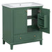 30' Bathroom Vanity with Sink Combo, Multi-functional Bathroom Cabinet with Doors and Drawer, Solid Frame and MDF Board, Dark Green Default -DTYStore