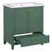 30' Bathroom Vanity with Sink Combo, Multi-functional Bathroom Cabinet with Doors and Drawer, Solid Frame and MDF Board, Dark Green Default -DTYStore