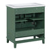 30' Bathroom Vanity with Sink Combo, Multi-functional Bathroom Cabinet with Doors and Drawer, Solid Frame and MDF Board, Dark Green Default -DTYStore