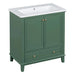 30' Bathroom Vanity with Sink Combo, Multi-functional Bathroom Cabinet with Doors and Drawer, Solid Frame and MDF Board, Dark Green Default -DTYStore