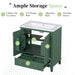 30' Bathroom Vanity with Sink Combo, Multi-functional Bathroom Cabinet with Doors and Drawer, Solid Frame and MDF Board, Dark Green Default -DTYStore