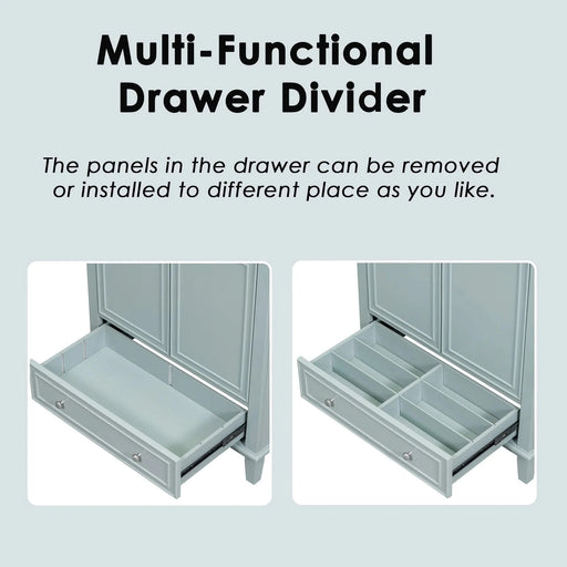 30' Bathroom Vanity with Sink Combo, Multi-functional Bathroom Cabinet with Doors and Drawer, Solid Frame and MDF Board, Green (Old Sku:SY999606AAC) Default -DTYStore