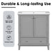 30' Bathroom Vanity with Sink Combo, Multi-functional Bathroom Cabinet with Doors and Drawer, Solid Frame and MDF Board, Grey Default -DTYStore