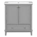 30' Bathroom Vanity with Sink Combo, Multi-functional Bathroom Cabinet with Doors and Drawer, Solid Frame and MDF Board, Grey Default -DTYStore
