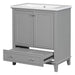 30' Bathroom Vanity with Sink Combo, Multi-functional Bathroom Cabinet with Doors and Drawer, Solid Frame and MDF Board, Grey Default -DTYStore