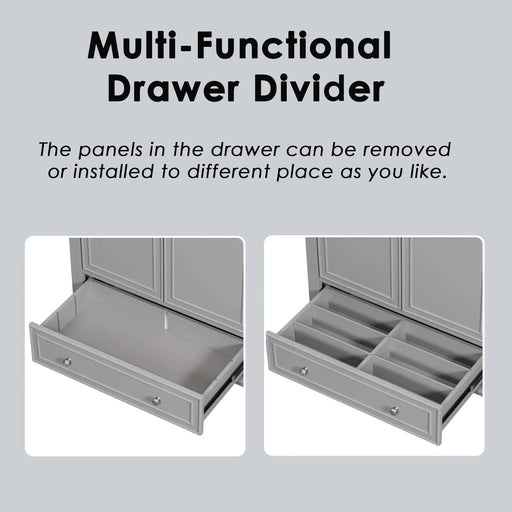 30' Bathroom Vanity with Sink Combo, Multi-functional Bathroom Cabinet with Doors and Drawer, Solid Frame and MDF Board, Grey (Old Sku:SY999606AAE) Default -DTYStore