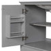 30' Bathroom Vanity with Sink Combo, Multi-functional Bathroom Cabinet with Doors and Drawer, Solid Frame and MDF Board, Grey Default -DTYStore