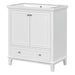 30' Bathroom Vanity with Sink Combo, Multi-functional Bathroom Cabinet with Doors and Drawer, Solid Frame and MDF Board, White Default -DTYStore
