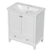 30' Bathroom Vanity with Sink Combo, Multi-functional Bathroom Cabinet with Doors and Drawer, Solid Frame and MDF Board, White Default -DTYStore