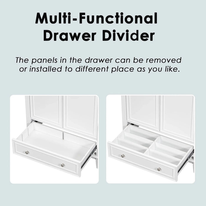 30' Bathroom Vanity with Sink Combo, Multi-functional Bathroom Cabinet with Doors and Drawer, Solid Frame and MDF Board, White Default -DTYStore