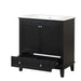 30' Bathroom Vanity with Sink Combo, Multi-functional Bathroom Cabinet with Doors and Drawer, Solid Wood and MDF Board, Black Default -DTYStore