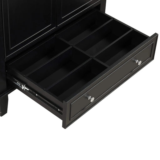 30' Bathroom Vanity with Sink Combo, Multi-functional Bathroom Cabinet with Doors and Drawer, Solid Wood and MDF Board, Black Default -DTYStore