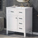 30' Bathroom Vanity with Sink Combo, White Bathroom Cabinet with Drawers, Solid Frame and MDF Board (Old Sku:N725S999222K) Default -DTYStore