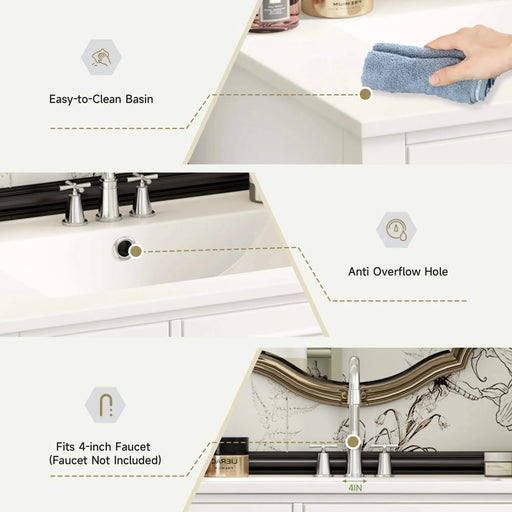 30' Bathroom Vanity with Sink, Freestanding Bathroom Storage Vanity Cabinet w/Soft-Closing Door, Bathroom Cabinet with 2 Drawers Default -DTYStore