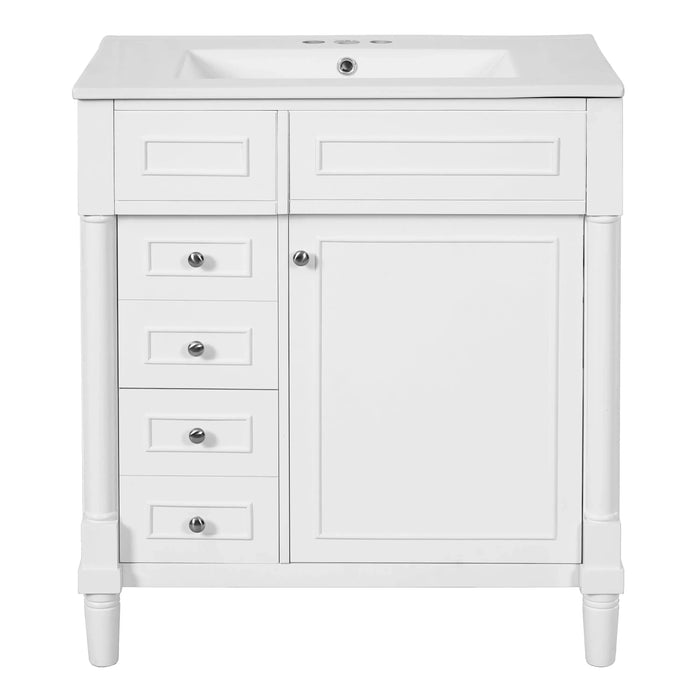 30' Bathroom Vanity with Sink, Freestanding Bathroom Storage Vanity Cabinet w/Soft-Closing Door, Bathroom Cabinet with 2 Drawers Default -DTYStore