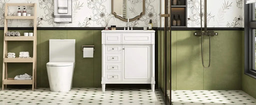 30' Bathroom Vanity with Sink, Freestanding Bathroom Storage Vanity Cabinet w/Soft-Closing Door, Bathroom Cabinet with 2 Drawers Default -DTYStore