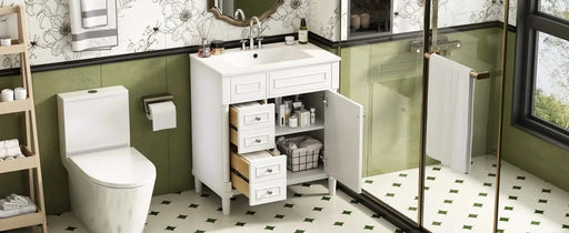 30' Bathroom Vanity with Sink, Freestanding Bathroom Storage Vanity Cabinet w/Soft-Closing Door, Bathroom Cabinet with 2 Drawers Default -DTYStore