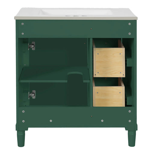 30' Bathroom Vanity with Sink, Freestanding Bathroom Storage Vanity Cabinet w/Soft-Closing Door, Bathroom Cabinet with 2 Drawers Default -DTYStore